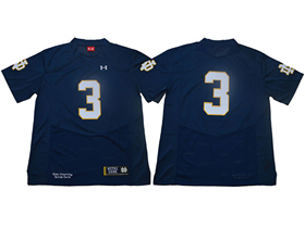 Notre Dame Fighting Irish #3 Navy College Football Jersey