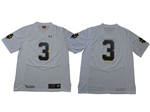 Notre Dame Fighting Irish #3 White College Football Jersey