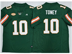 Miami Hurricanes #10 Malachi Toney Green College Football F.U.S.E. Limited Jersey