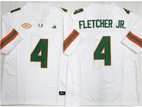Miami Hurricanes #4 Mark Fletcher Jr. White College Football F.U.S.E. Limited Jersey