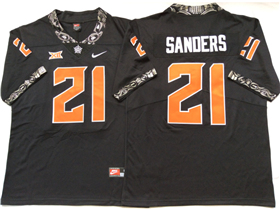 Oklahoma State Cowboys #21 Barry Sanders Black College Football Jersey