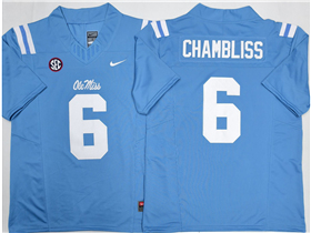 Ole Miss Rebels #6 Trinidad Chambliss Light Blue College Football F.U.S.E. Limited Jersey