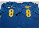 Pittsburgh Panthers #8 Kenny Pickett Blue College Football Jersey