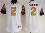 Florida State Seminoles #2 Deion Sanders White College Football Jersey