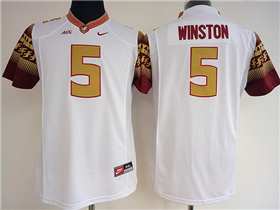 Florida State Seminoles #5 Jameis Winston White College Football Jersey