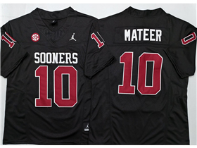 Oklahoma Sooners #10 John Mateer Black College Football F.U.S.E. Limited Jersey