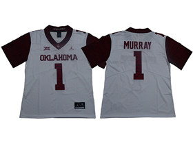 Oklahoma Sooners #1 Kyler Murray White Game Winning Streak College Football Jersey