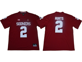 Oklahoma Sooners #2 Jalen Hurts Red College Football Jersey