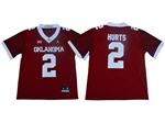 Oklahoma Sooners #2 Jalen Hurts Red Game Winning Streak College Football Jersey