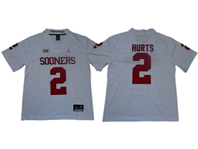 Oklahoma Sooners #2 Jalen Hurts White College Football Jersey