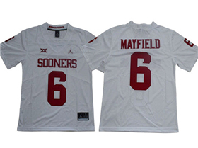 Oklahoma Sooners #6 Baker Mayfield White College Football Jersey