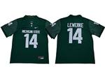 Michigan State Spartans #14 Brian Lewerke Green College Football Jersey