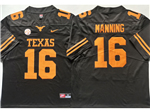 Texas Longhorns #16 Arch Manning Black College Football Jersey