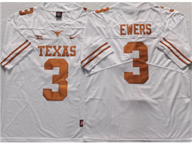 Texas Longhorns #3 Quinn Ewers White College Football Jersey