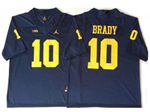 Michigan Wolverines #10 Tom Brady Navy College Football Jersey