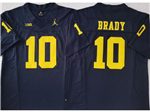 Michigan Wolverines #10 Tom Brady Navy College Football F.U.S.E. Limited Jersey