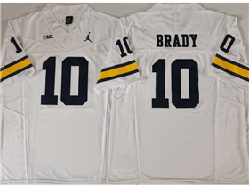 Michigan Wolverines #10 Tom Brady White College Football F.U.S.E. Limited Jersey