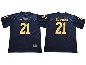 Michigan Wolverines #21 Desmond Howard Navy College Football Jersey