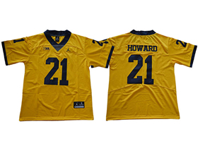 Michigan Wolverines #21 Desmond Howard Gold College Football Jersey