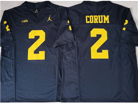 Michigan Wolverines #2 Blake Corum Navy College Football F.U.S.E. Limited Jersey