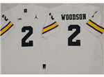 Michigan Wolverines #2 Charles Woodson White College Football F.U.S.E. Limited Jersey