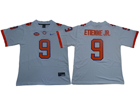 Clemson Tigers #9 Travis Etienne Jr. White College Football Jersey