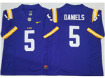 LSU Tigers #5 Jayden Daniels Purple College Football F.U.S.E. Limited Jersey