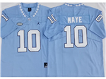 North Carolina Tar Heels #10 Drake Maye Light Blue College Football Jersey