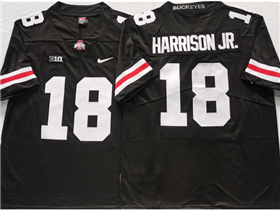 Ohio State Buckeyes #18 Marvin Harrison Jr. Black College Football Jersey