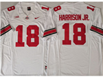 Ohio State Buckeyes #18 Marvin Harrison Jr. White College Football F.U.S.E. Limited Jersey