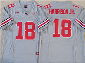 Ohio State Buckeyes #18 Marvin Harrison Jr. Gray College Football Jersey