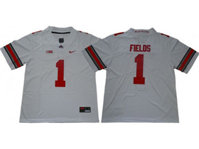 Ohio State Buckeyes #1 Justin Fields White College Football Jersey