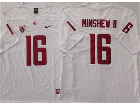 Washington State Cougars #16 Gardner Minshew White College Football Jersey