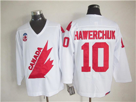 1991 Canada Cup Team Canada #10 Dale Hawerchuk CCM Vintage White Hockey Jersey