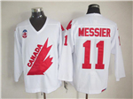 1991 Canada Cup Team Canada #11 Mark Messier CCM Vintage White Hockey Jersey