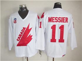 1991 Canada Cup Team Canada #11 Mark Messier CCM Vintage White Hockey Jersey