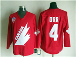 1991 Canada Cup Team Canada #4 Bobby Orr CCM Vintage Red Hockey Jersey