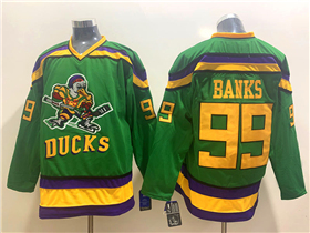 The Mighty Ducks #99 Adam Banks CCM Green Movie Jersey