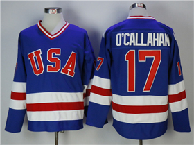 1980 Winter Olympics Team USA #17 Jack O'Callahan CCM Vintage Blue Hockey Jersey