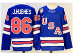 2026 Winter Olympics Team USA #86 Jack Hughes Blue Hockey Jersey