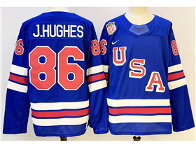 2026 Winter Olympics Team USA #86 Jack Hughes Blue Hockey Jersey