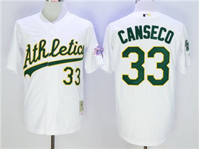 Oakland Athletics #33 Jose Canseco Throwback White Jersey