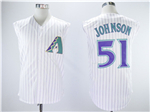 Arizona Diamondbacks #51 Randy Johnson White Turn Back The Clock Sleeveless Jersey