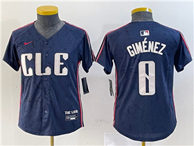 Cleveland Guardians #0 Andres Gimenez Youth Navy 2024 City Connect Limited Jersey