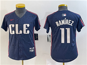 Cleveland Guardians #11 Jose Ramirez Youth Navy 2024 City Connect Limited Jersey