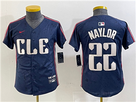 Cleveland Guardians #22 Josh Naylor Youth Navy 2024 City Connect Limited Jersey