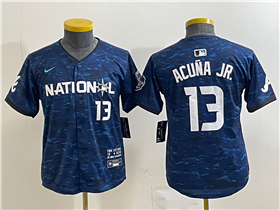 National League Atlanta Braves #13 Ronald Acuna Jr. Youth Navy 2023 MLB All-Star Game Jersey