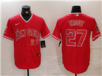 Los Angeles Angels #27 Mike Trout Red Limited Jersey