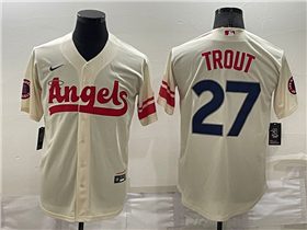 Los Angeles Angels #27 Mike Trout Cream 2022 City Connect Jersey