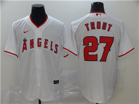 Los Angeles Angels #27 Mike Trout White Cool Base Jersey